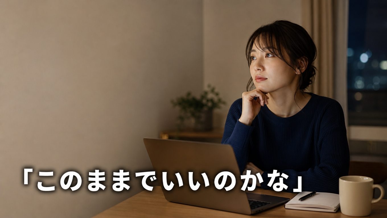 30代の女性が今の働き方について考え込んでいる様子