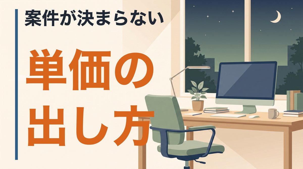フリーランスの案件が決まらないのは、単価の出し方を間違えているからです