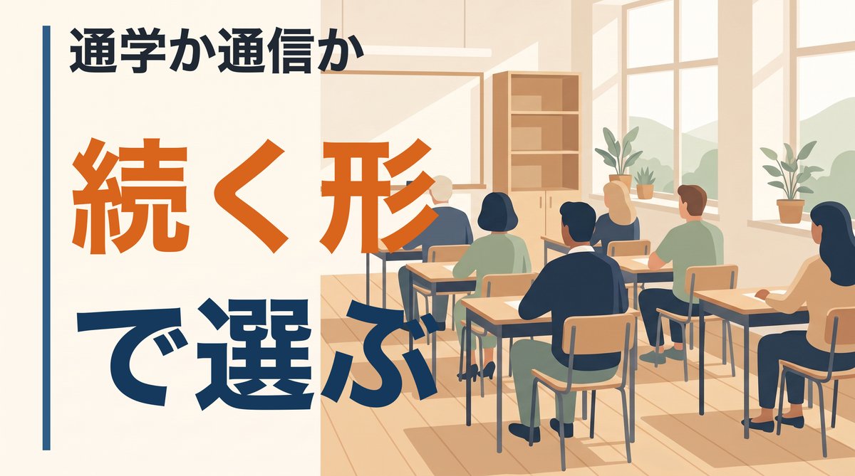 資格は通信と通学どっちにするか。通信講座のテキストを開かないまま終わった人が、次に選ぶべきなのはこっち