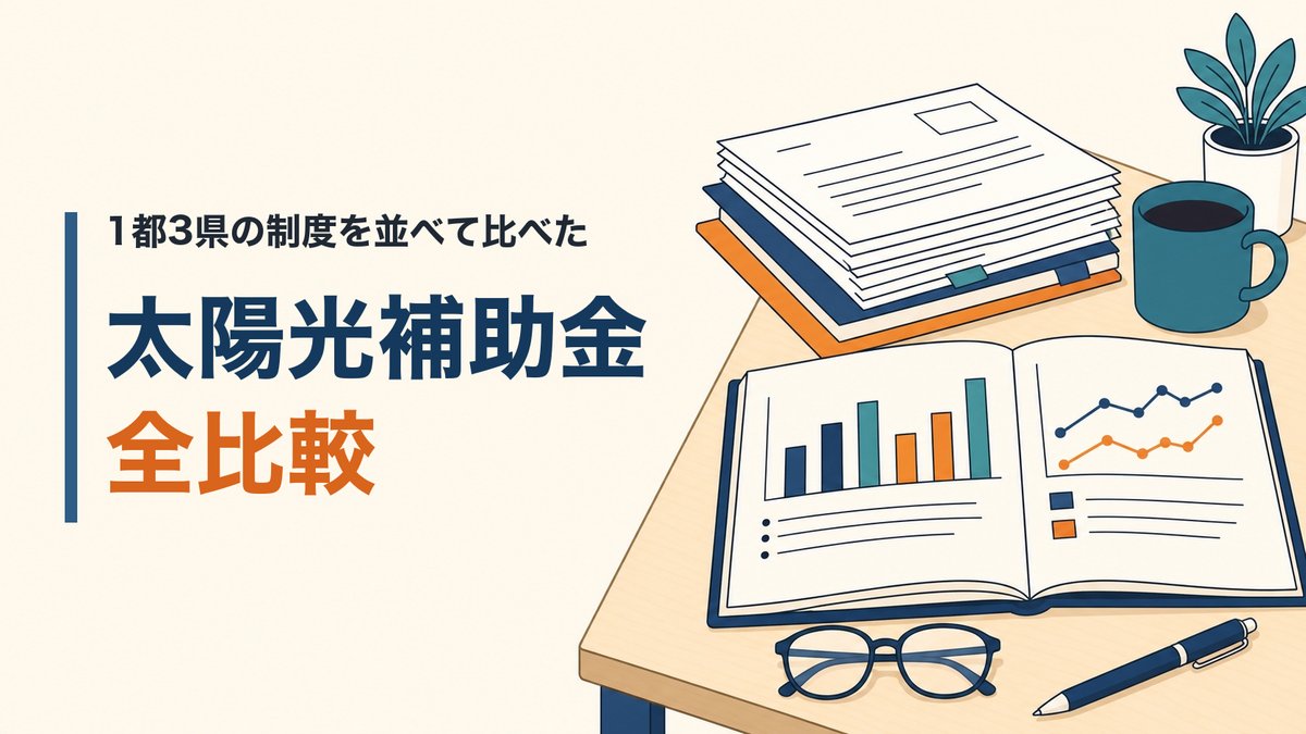 公的資料とグラフを机の上で読み込んでいるイラスト